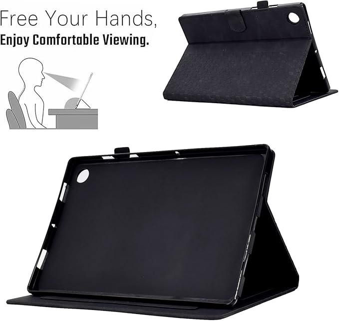 Case for Lenovo Tab M10 Plus 3rd Gen 2022 10.6 inch (TB125FU/TB128FU/TB128XU) PU Leather Folio Magnetic Smart Cover Card Holder with S Pen Holder, Black