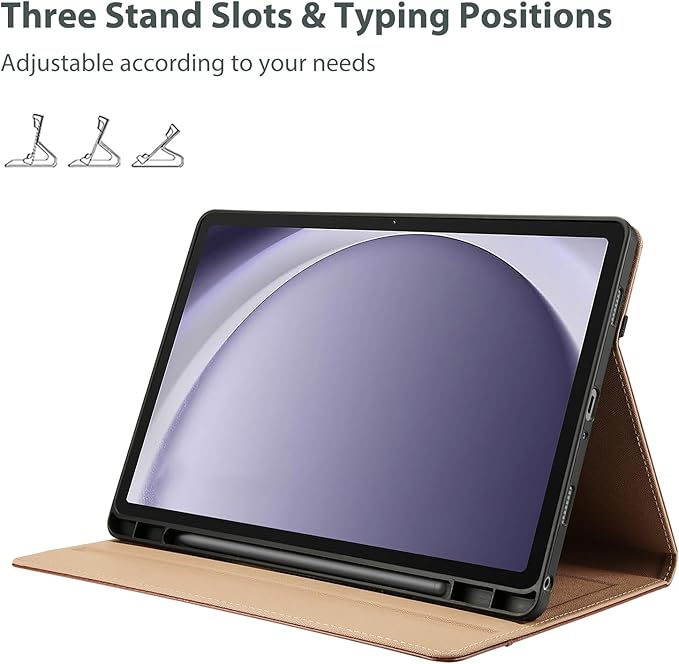 ProCase for Galaxy Tab A9 Plus 11 Inch 2023 (Model: SM-X210/SM-X215/SM-X216/SM-X218); Premium PU Leather Folio Business Stand Cover with Hand Strap; Pencil Holder; Front Pocket -Brown