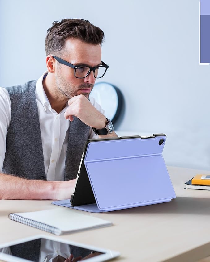 MoKo Case for Samsung Galaxy Tab A9+ 11-Inch 2023, Multi-Angle Viewing Slim Hard Back Shell Protective Cover Case with Auto Wake/Sleep for Galaxy Tab A9+ (SM-X210/SM-X216/SM-X218), Lavender Purple