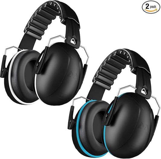 Noise Cancelling Ear muffs for Shooting Ear Protection, SNR 35dB Noise Reduction Headphones for Adult Kids Autism, Adjustable Sound Proof Hearing Protection for Shooting Mowing (Blue & White)