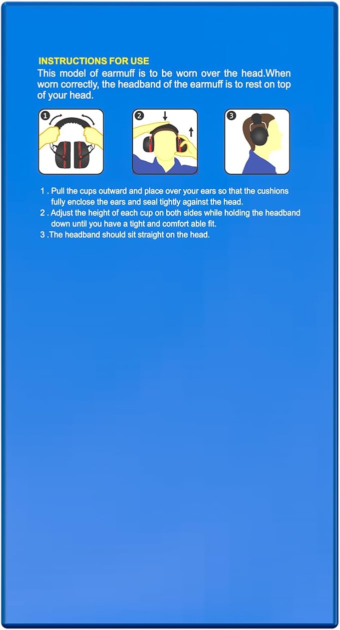 Dr.meter Ear Protection Earmuffs for Gun Range, 2 PACK SNR 35dB Hearing Protection Ear Muffs Noise Cancelling Headphones For Adult, Protective Ear Muff for Range Mowing Wood Work Monster Jam