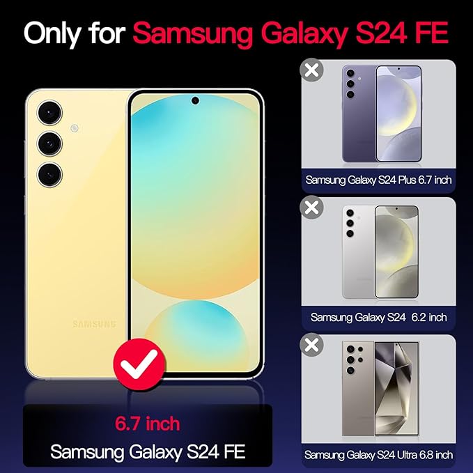 Casetego for Galaxy S24 FE Case,Compatible with MagSafe,[Military Grade Drop Test] Full Body Protection Slim Shockproof Rugged Marble Women Case for Samsung Galaxy S24 FE 6.7 inch,Bright Purple