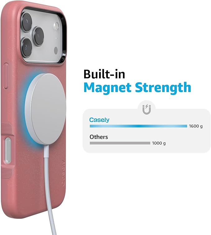 Casely iPhone 17 Pro Case | Starfish Wishes | Coral Pink Shimmer | Compatible with MagSafe | Bold Protective Design