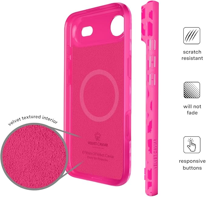 VELVET CAVIAR Case for iPhone 17 Air | Compatible with MagSafe | 10ft Drop Tested | Protective Designer Cases | Even Hotter Pink Leopard