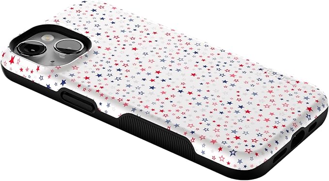 Casely iPhone 14 Case | Seeing Stars | Red, White & Blue | Compatible with MagSafe | Bold Protective Design
