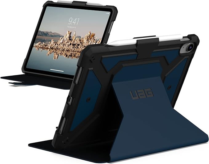 URBAN ARMOR GEAR UAG Designed for iPad 11" A16 11th Gen 2025, 10.9" 10th Gen 2022 Case A3354 A3355 A2696 Rugged Protective Folio Cover w/Adjustable Stand & Pencil Holder, Metropolis SE Blue Mallard