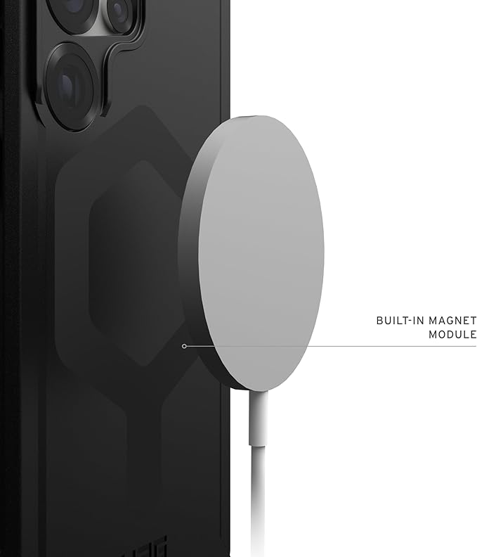 URBAN ARMOR GEAR UAG Designed for Samsung Galaxy S25 Ultra Case 6.9" Essential Armor - Compatible with Magnetic Charging Rugged Military Drop Tested Anti-Slip Protective Cover, Black