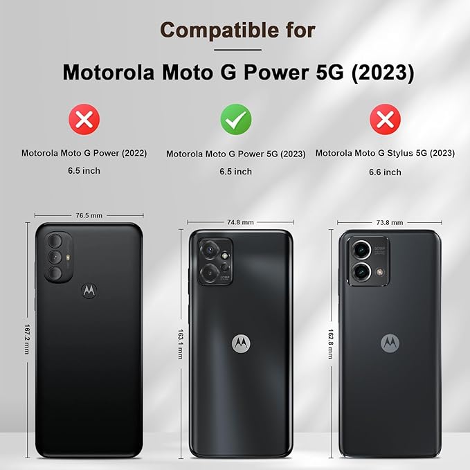 Jasonyu Flip Wallet Case for Moto G Power (2023),Leather Magnetic Folio Cover with Card Holder,Kickstand - TPU Shockproof Durable Protective Phone Case,Brown