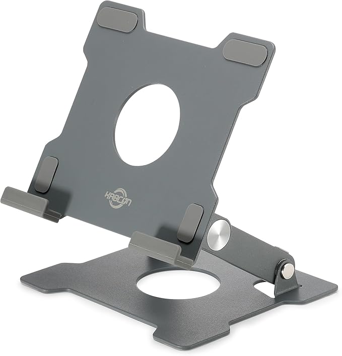 KABCON Tablet Stand,Tablet Holder for iPad,Adjustable Portable Multi Angle Desktop Stand Compatible with iPad Pro 9.7 10.5 12.9 Air Mini 1-4,Galaxy Tabs,Surface Pro Tablets,Kindle,E-Reader,Nexus-Grey