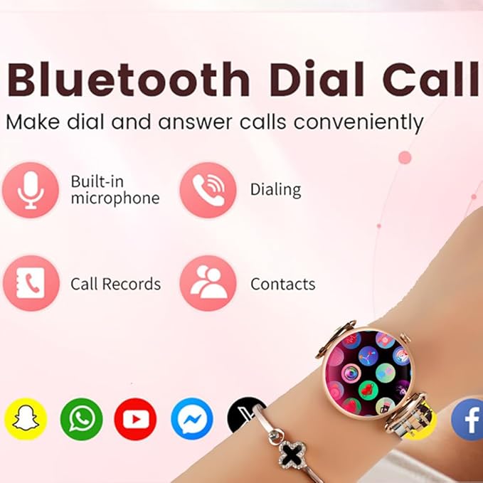 Smart Watches for Women (Answer/Make Calls), 1.28” Fitness Tracker Watch with Heart Rate/Blood Pressure/Sleep Monitor, Android Phones iPhone Compatible Christmas Birthday Gifts for Women