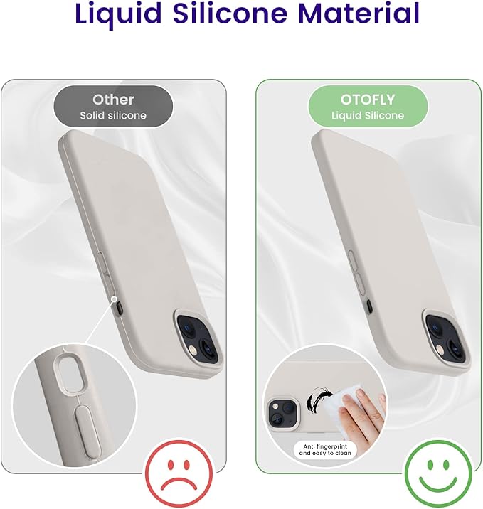 OTOFLY Designed for iPhone 14 Case, Silicone Shockproof Slim Thin Phone Case for iPhone 14 6.1 inch (Stone)