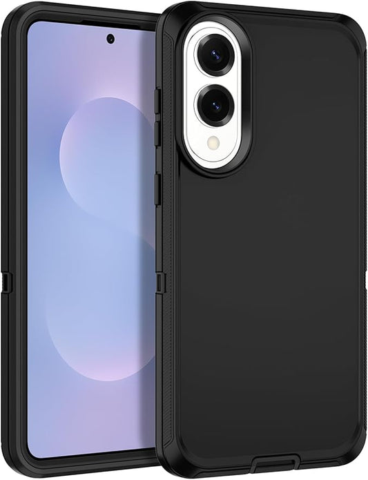 for Samsung Galaxy S25 Edge Case Heavy Duty Protective Shockproof Dropproof 3-Layer Full Body Protection [Without Screen Protector] Tough Rugged Case for Galaxy S25 Edge,Black