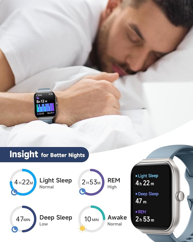 Smart Watch for Men Women Alexa Built-in, 1.95" Fitness Tracker with Answer/Make Calls, IP68 Waterproof/Heart Rate/Sleep Tracker/100 Sports, Fitness Watch Compatible iOS Android