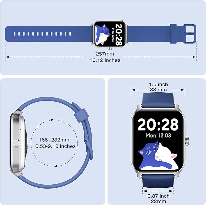 Fitpolo Smart Watch for Men Women Android, Alexa Built-in [1.8" HD Screen] IP68 Waterproof Fitness Watch Bluetooth Call for Android & iPhone with Heart Rate/Sleep/SpO2 Monitor