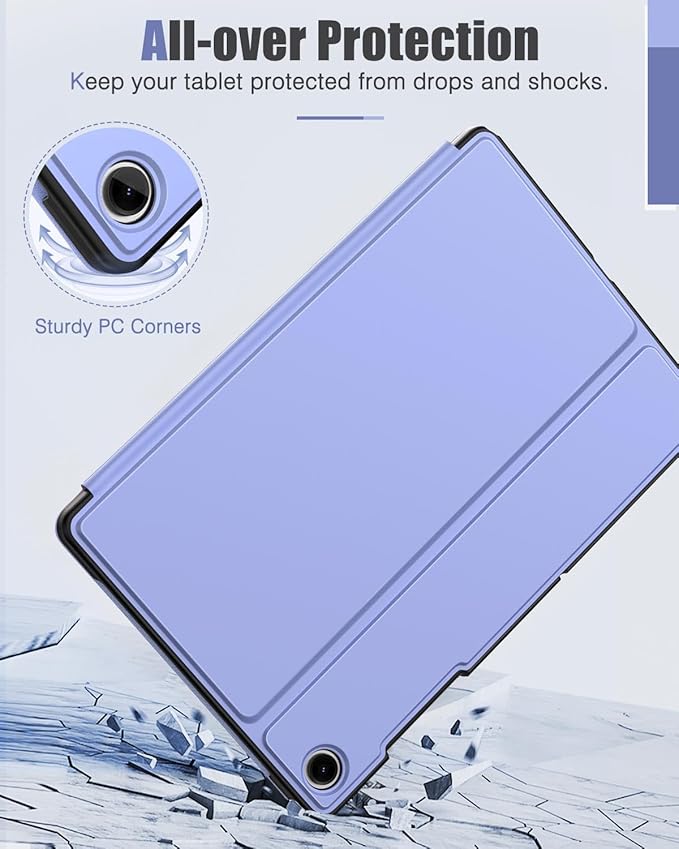 MoKo Case for Samsung Galaxy Tab A9+ 11-Inch 2023, Multi-Angle Viewing Slim Hard Back Shell Protective Cover Case with Auto Wake/Sleep for Galaxy Tab A9+ (SM-X210/SM-X216/SM-X218), Lavender Purple