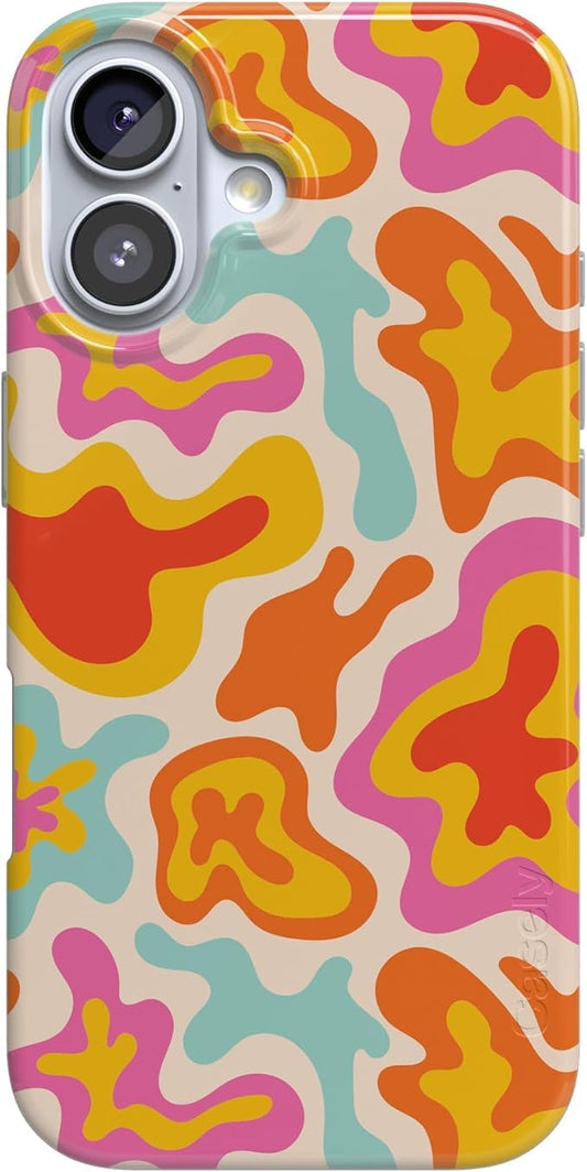 Casely iPhone 17 Case | Tropical Color Splash | Abstract Retro | Compatible with MagSafe | Classic Ultra Slim Design