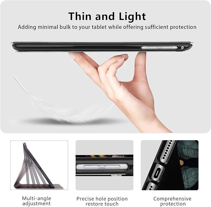 Slim Case for Samsung Galaxy Tab S10 FE / S9 FE 5G 10.9" & Tab S9 11", PU Leather Protective Cover, Multi-Angle Stand, Auto Sleep/Wake, Bee