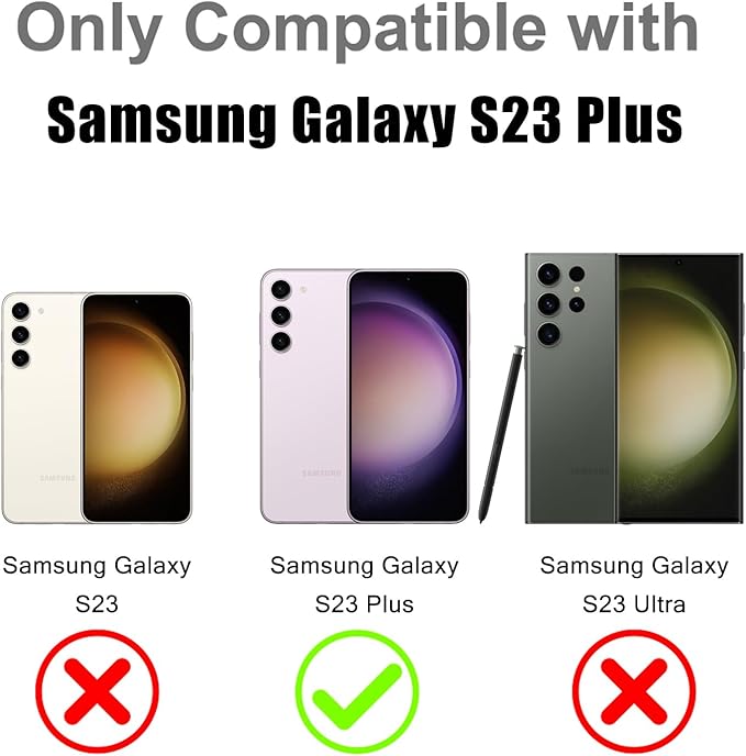 MOWIME Magnetic Case for Samsung Galaxy S23 Plus [Compatible with Magsafe] [Cute Fashion Fluorescent Design] [1 Screen Protector] Slim Translucent Matte Case for Galaxy S23 Plus 6.7", Black