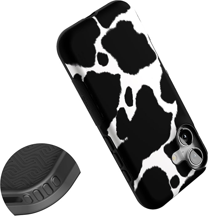 Casely iPhone 17 Case | Current Mood | Cow Print | Bold Protective Design | Compatible with MagSafe