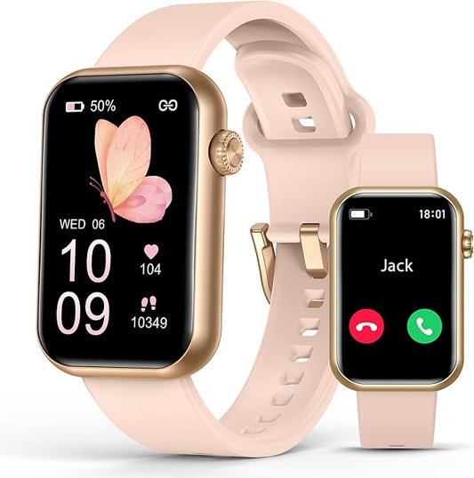 Smart Watch Fitness Tracker (Answer/Make Call), 24/7 Heart Rate Spo2 Blood Pressure Monitor Sleep Tracker, 114 Sports Modes Pedometer Calorie Step Tracker, Waterproof Activity Tracker for Women