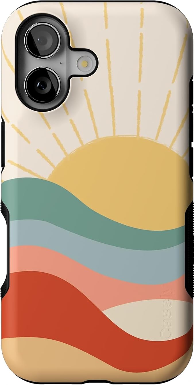 Casely iPhone 17 Case | Here Comes The Sun | Colorblock Sunset | Bold Protective Design | Compatible with MagSafe