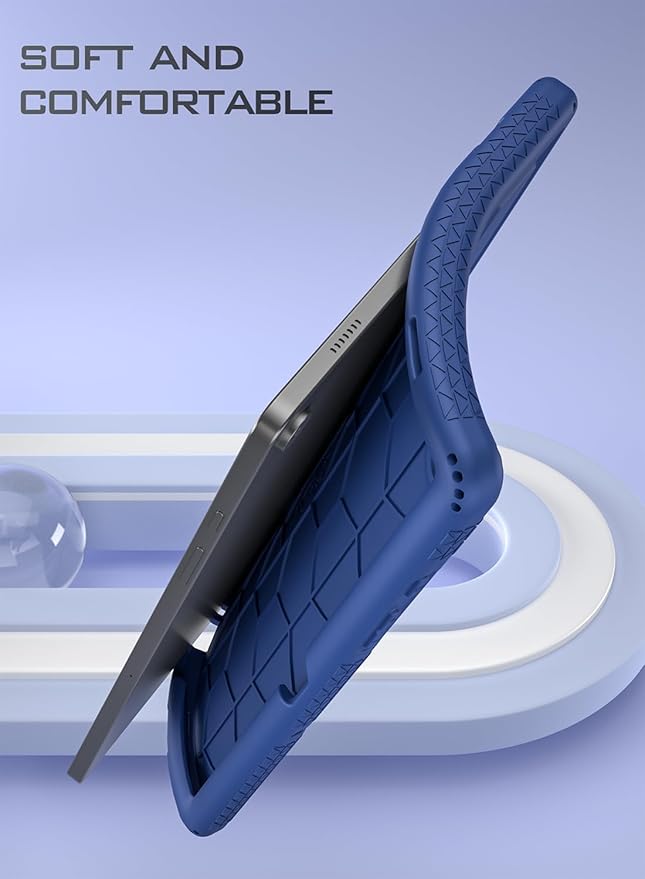 Poetic TurtleSkin Case Designed for Samsung Galaxy Tab A9+ Plus 11 Inch 2023, Heavy Duty Shockproof Rugged Kids Friendly Drop Protection Silicone Cover Case, Navy Blue