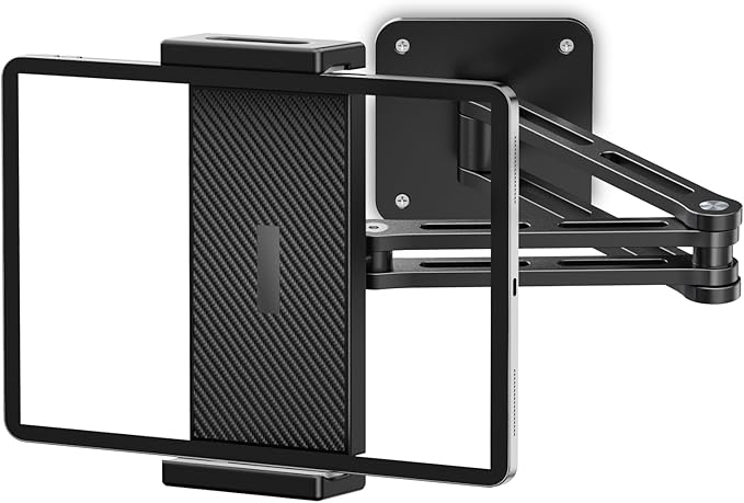 Urmust Tablet Wall Mount Holder for iPad, 360°Rotation Adjustable Tablet Stand Holder with Aluminum Extendable Arm, for iPad mini/Air/Pro/Galaxy Tab/Kindle, All 4.7-13" Phones & Tablets