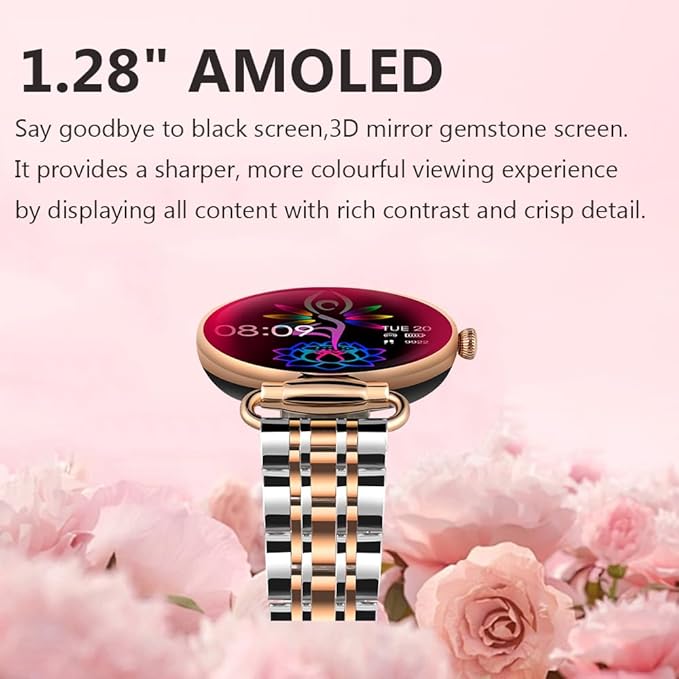 Smart Watches for Women (Answer/Make Calls), 1.28” Fitness Tracker Watch with Heart Rate/Blood Pressure/Sleep Monitor, Android Phones iPhone Compatible Christmas Birthday Gifts for Women