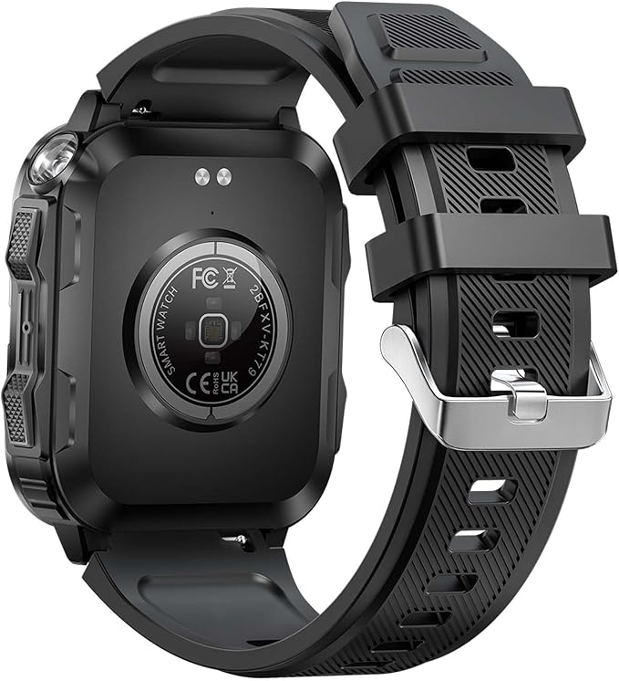 Military Smart Watch for Men with LED Flashlight Watch 2.0'' Big Screen Tactical Smartwatch 430mAh Big Battery Fitness Tracker with Heart Rate Sleep Monitor for iPhone Android