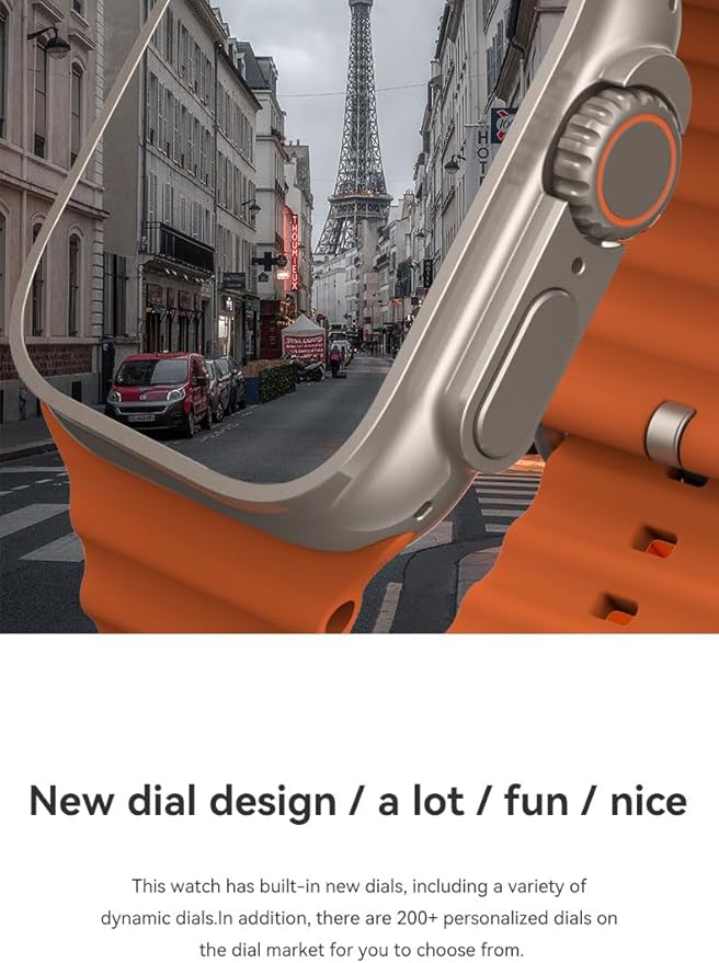 Generic Marvin X 2024 Smart Watch, 2.2-inch Display, 49mm Case, Exercise/Sleep Tracking, Water Resistant, iOS/Android Compatible, Orange