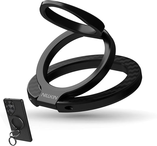 Nillkin MagSafe Phone Grip Ring Holder for Double Sided Magnet, Removable Magnetic Phone Ring Holder with Stand for iPhone 17/16/Pixel MagSafe Case, Lauren Fiber, Magsafe Ring Stand, Phone Kickstand