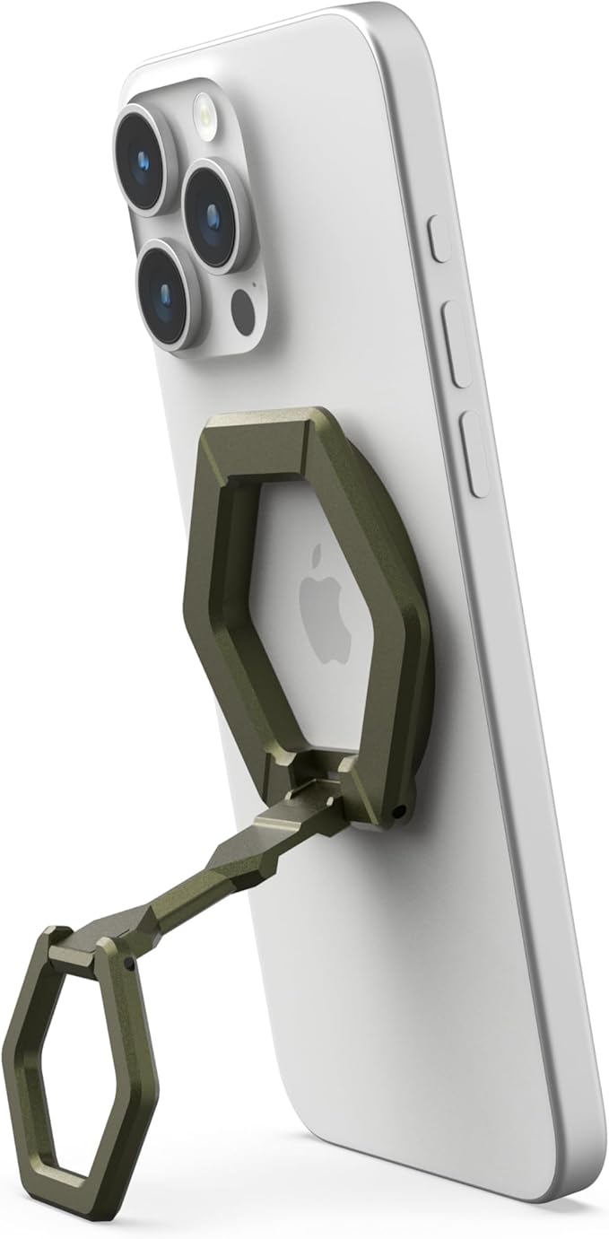 URBAN ARMOR GEAR UAG Magnetic Phone Ring Stand Compatible with MagSafe Magnet, Removable Metal Finger Ring Grip & 360 Rotation Adjustable Kickstand for iPhone 17, Galaxy S25, Olive Drab