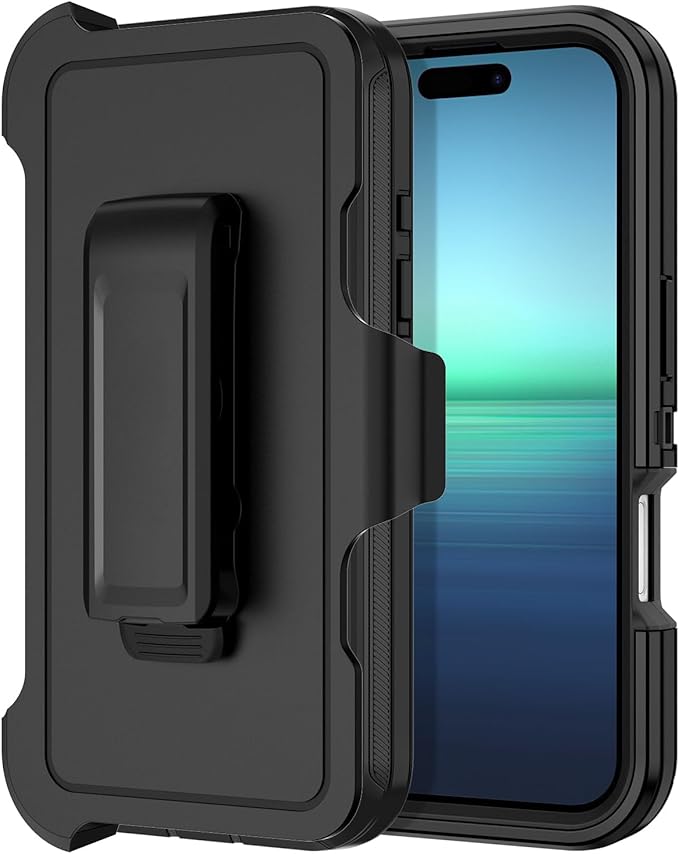 for iPhone 16 Plus Case [Compatible with MagSafe] Shockproof 3-Layer Full Body Protection [Without Screen Protector] Rugged Heavy Duty Cover Case for Apple iPhone 16 Plus 6.7",Black/Black