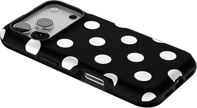 Casely iPhone 17 Pro Case | Polka Dots | High Contrast Design | Bold Protective Design | Compatible with MagSafe