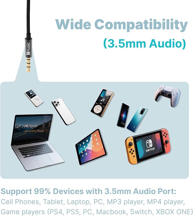 Hmusic Wired Sleep Headphones,3.5mm Wired Sleeping Earbuds,30dB Noise Isolate Sleep Earplugs,2g Lightweight Soft Silicone,Snail Flat Thin Bed Earphones for Air Travel,Work,Audio Book,Meditation