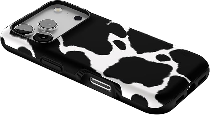 Casely iPhone 17 Pro Case | Current Mood | Cow Print | Bold Protective Design | Compatible with MagSafe