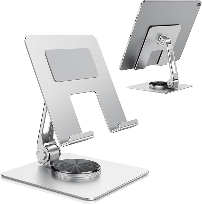 Tablet Stand 360° Rotating,Adjustable & Foldable, Super Sturdy Super Stable & Portable Tablet Holder for Office, Kitchen Compatible with iPad9.7,10.5,12.9, iPad Pro 11/12.9/13Air/Mini/Pro