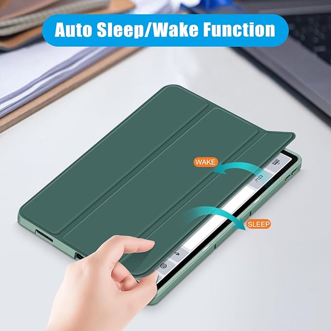Case for Lenovo Tab P12 12.7 Inch 2023 Tablet, Smart Soft TPU Back Shell Cover with Auto Wake/Sleep Function,Green