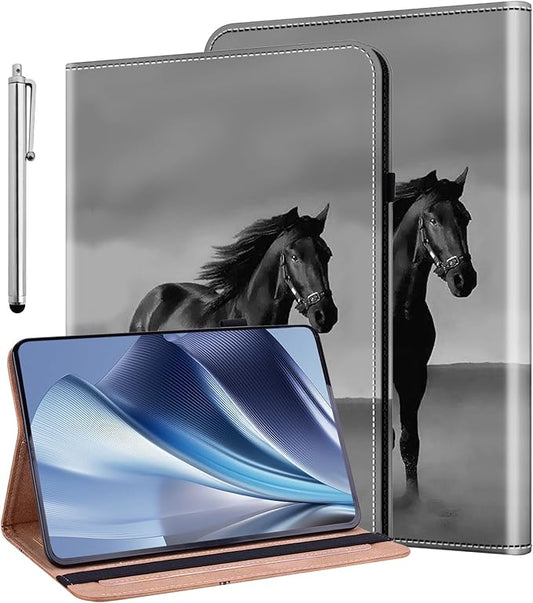 ALILANG Case for Lenovo Tab P12 12.7 inch 2023 (TB-370FUC) Tablet Cases, Ultra-Thin Lightweight Folio Shockproof Folding Stand Protector Cover for Lenovo Tab P12 -Black Horse