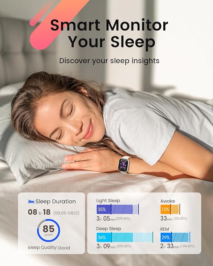 Smart Watch for Women for iPhone&Android: 30 Day+Battery Life, Smart Watch Bluetooth Call with SpO2 Sleep Heart Rate Monitor, IP68 Waterproof,Fitness Tracker with 120+Sport,Reloj Inteligente Gray