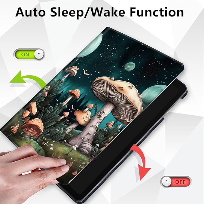 Case for Lenovo Tab P11 Plus Case 2021 (TB-J616F / J616X), 360 Degree Rotating Folding Stand,with Auto Sleep/Wake Case for Lenovo Tab P11 11” 2020 (TB-J606F TB-J606X),Mushroom Forest