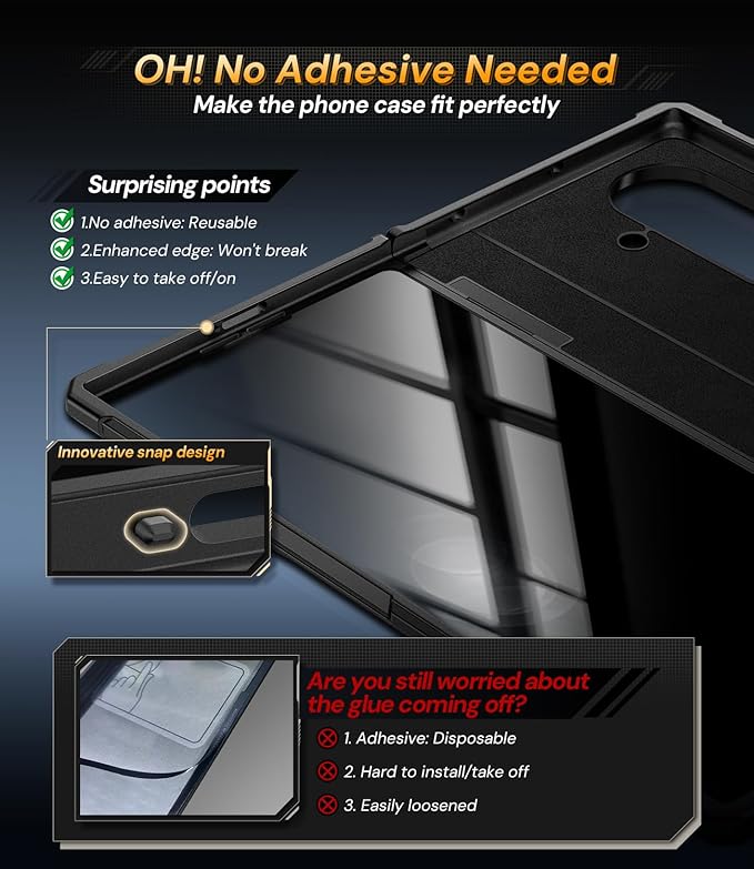 for for Samsung Galaxy Z-Fold-7 Case: Military Shockproof Rugged Hinge & Privacy Screen Protector [Anti Spy] [Dual-Stand] [Anti-Fingerprint] Durable Bumper Cover for Z Fold7 5G 2025 (Black)