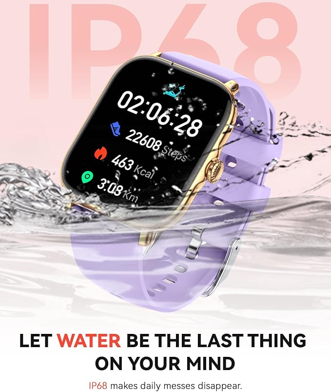 Smart Watch for Men Women, Bluetooth Call, 1.91'' HD Full Touchscreen Fitness Step Tracker Watch for Android iPhone Compatible, IP68 Waterproof Smartwatch With Sleep Monitor/Activity Tracker/Pedometer