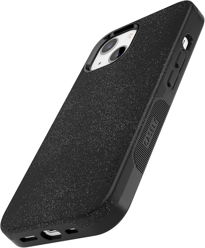Casely iPhone 14 Case | Midnight Onyx | Black Shimmer | Compatible with MagSafe | Bold Protective Design
