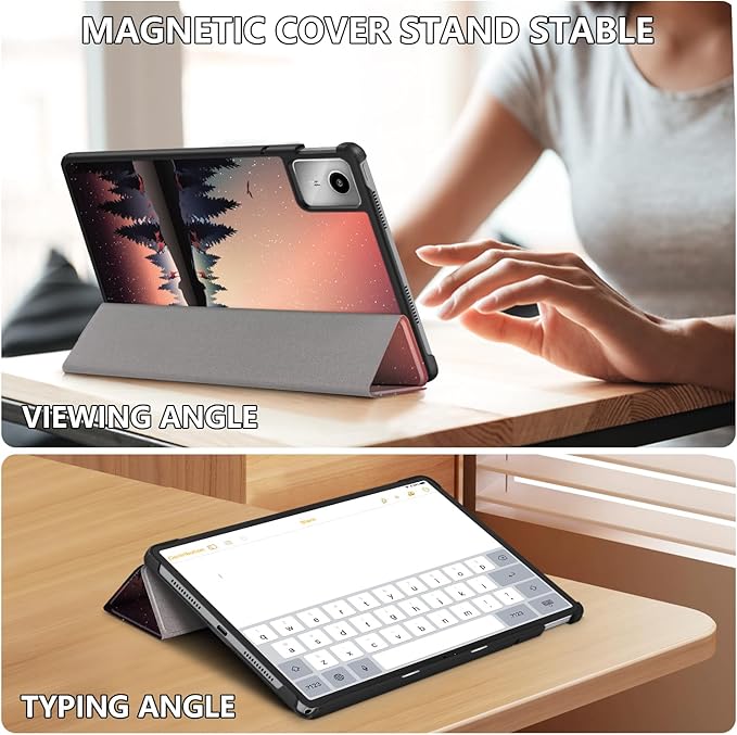 Case Compatible with Lenovo Tab M11 2023 TB-330FU / Lenovo Xiaoxin Pad 2024 TB-331FC 11 Inch Tablet,Slim Lightweight Trifold PC Cover with Auto Wake/Sleep Function,Dusk