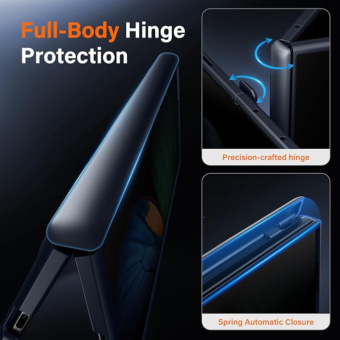 MOBOSI for Samsung Galaxy Z Fold 7 Case with Privacy Screen Protector, [Compatible with Magsafe], [Built-in Kickstand & Full Body Hinge Protection] Magnetic Slim Phone Case for Z Fold7, Black