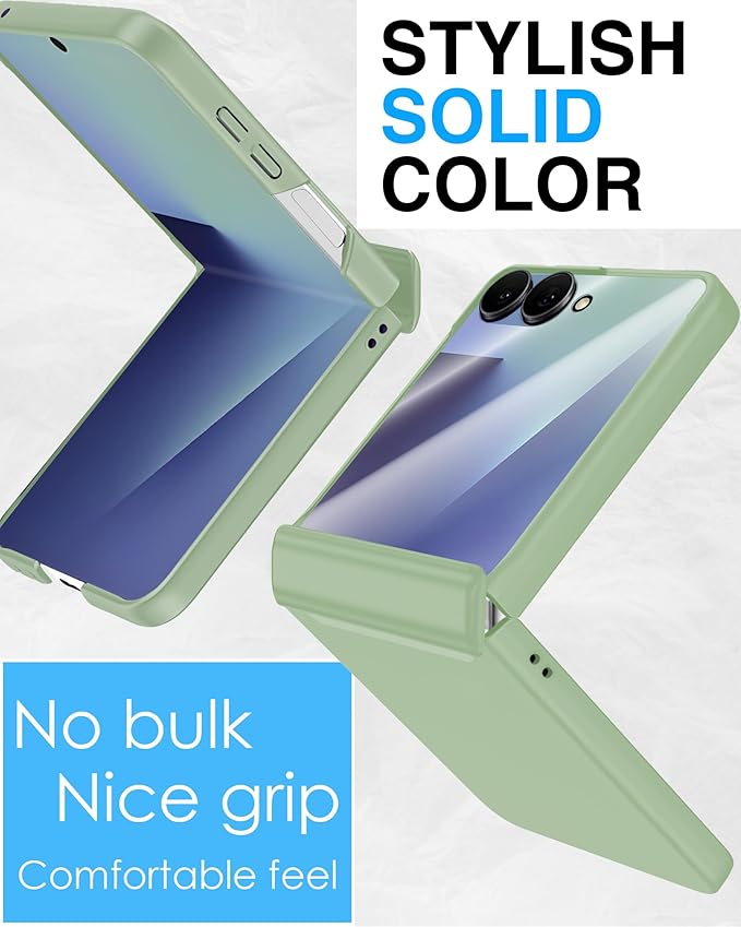 STORMTAL for Samsung Galaxy Z Flip 7 Case, Hinge Protection, Built-in Screen Protector, Wireless Charging, Shockproof, Slim Rugged Phone Protective Case for Galaxy Z Flip 7 Mint