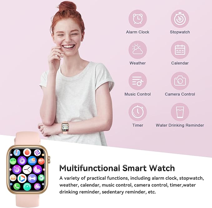 Smart Watch for Men Women, 1.83" Fitness Watch (Answer/Make Call), Smartwatch with Heart Rate/Blood Pressure, Sleep Tracker, Pedometer, 120+ Sport Modes,IP68 Waterproof Fitness Tracker for Android IOS