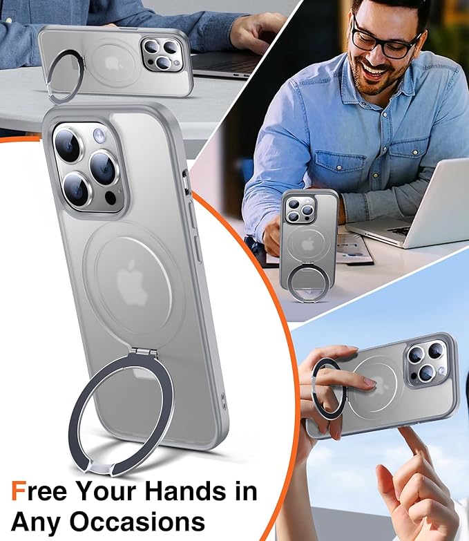 3-in-1 [Magnetic+Kickstand+Ring Holder] for iPhone 13 Pro Max Case Stand Ring Holder Compatible with MagSafe, Military Shockproof Protective iPhone 13 Pro Max Phone Case Kickstand Cover