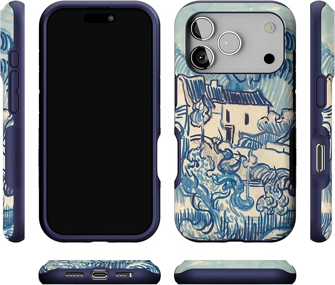 Casely iPhone 17 Pro Case | Van Gogh | Landscape with Houses | Bold Protective Design | Compatible with MagSafe